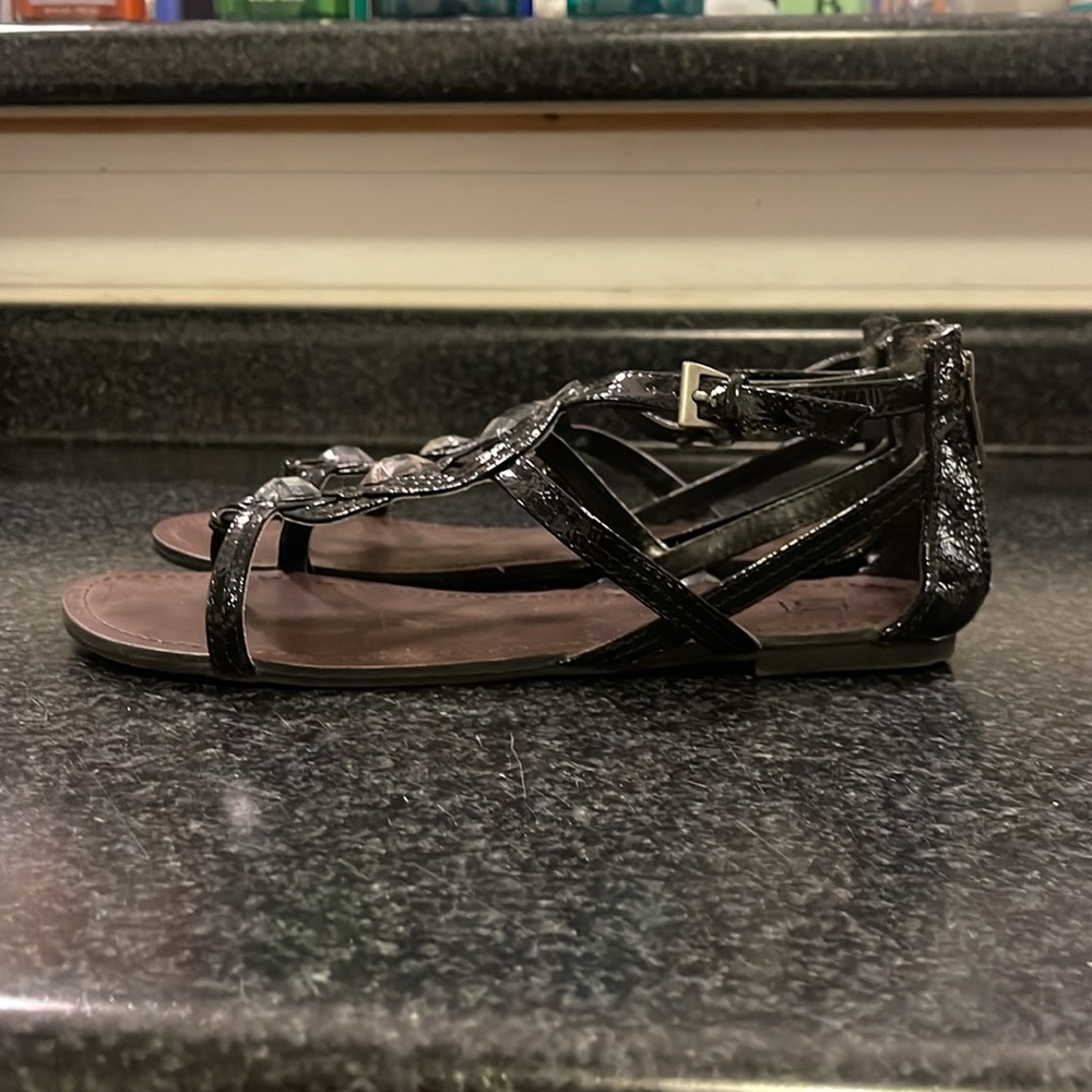 Black Rhinestone Sandals - Picture 6 of 7
